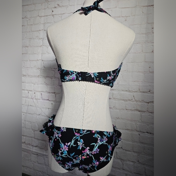 Floozie by Frost French Bikini | Black Floral  | Size 34D Top & UK 8/US 4 Bottom - Picture 4 of 7
